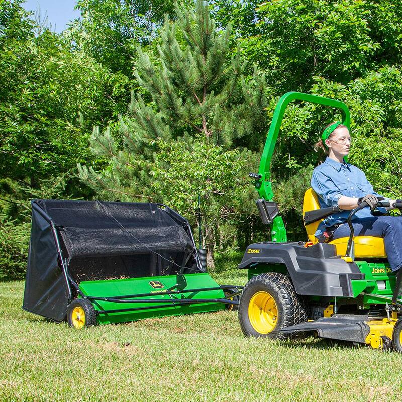 John Deere 54 in. 31 cu. ft. Tow-Behind Lawn Sweeper with Extra-Large Capacity and DOUBLE-HELIX Brushes - LS-54JD