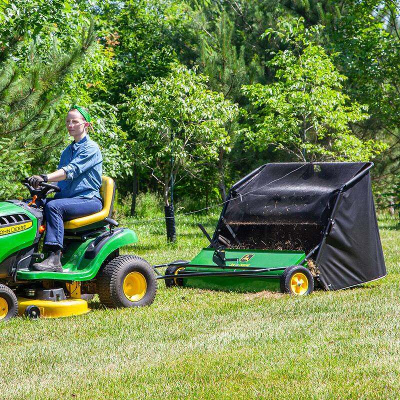 John Deere 54 in. 31 cu. ft. Tow-Behind Lawn Sweeper with Extra-Large Capacity and DOUBLE-HELIX Brushes - LS-54JD