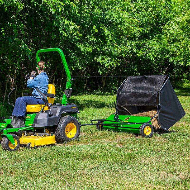 John Deere 54 in. 31 cu. ft. Tow-Behind Lawn Sweeper with Extra-Large Capacity and DOUBLE-HELIX Brushes - LS-54JD