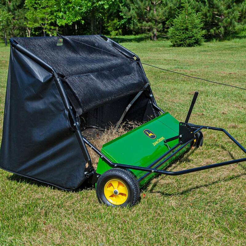 John Deere 54 in. 31 cu. ft. Tow-Behind Lawn Sweeper with Extra-Large Capacity and DOUBLE-HELIX Brushes - LS-54JD