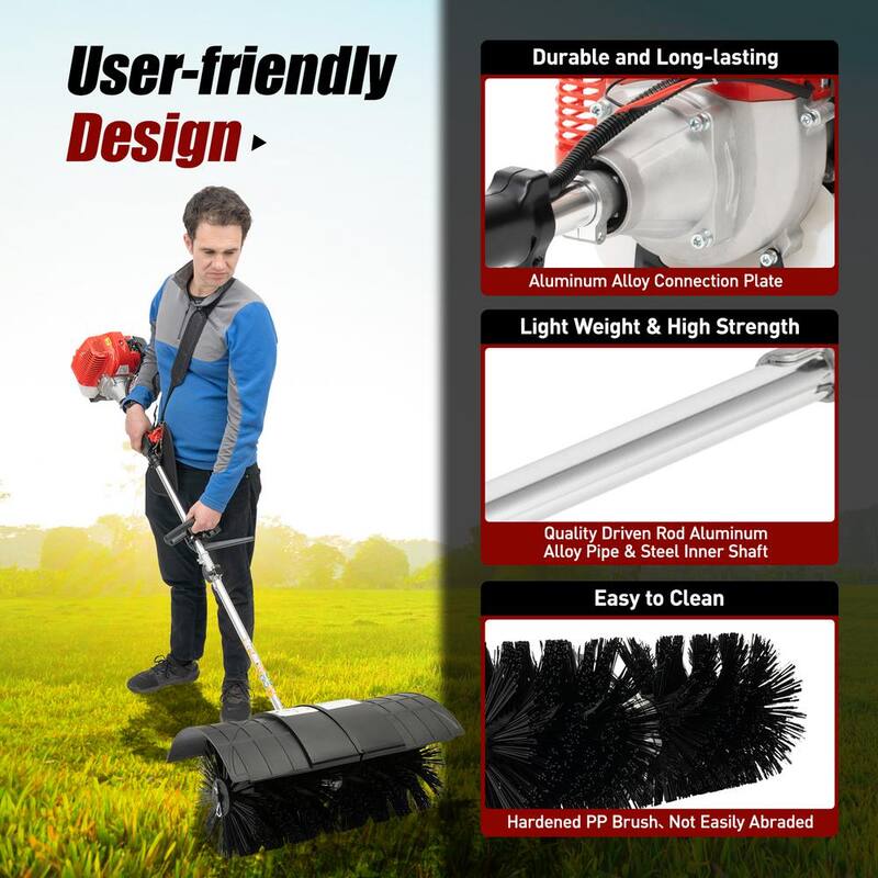 YIYIBYUS 52 cc 2-Stroke 2.3 HP Gasoline Power Hand-Held Sweeper Lawn Artificial Grass Sweeper - OT-MLLCR-1208