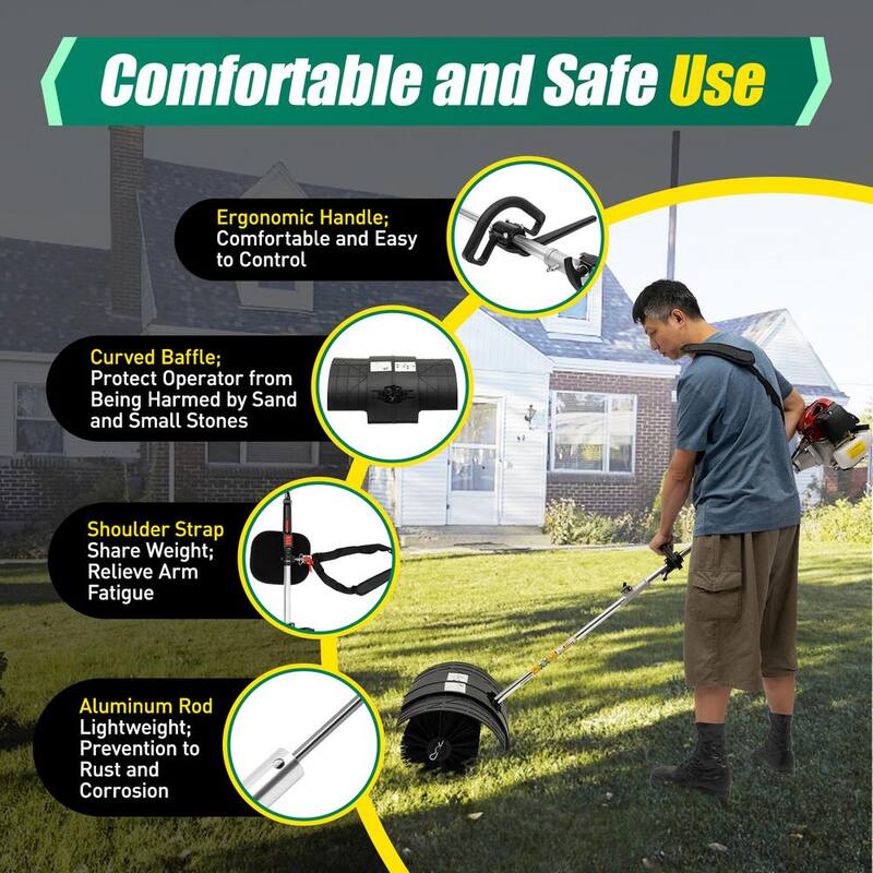YIYIBYUS 2.3 HP Powerful Handheld Cleaning Sweeper Power Lawn Sweeper - OT-MLLCR-846