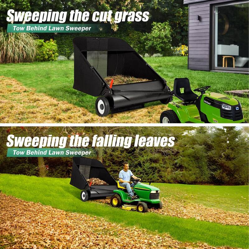 Unbranded 42 in. 21 cu. ft. High-Speed Tow Behind Lawn Sweeper - LTA-006-D28