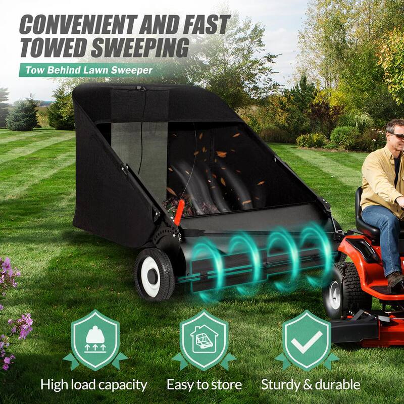 Unbranded 42 in. 21 cu. ft. High-Speed Tow Behind Lawn Sweeper - LTA-006-D28