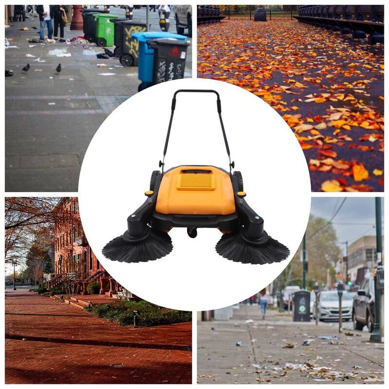 YIYIBYUS 31 in. Outdoor Hand Push Floor Sweeper Pavement Street Sweeping Cleaning Tool - BI-MLHLJ-2920