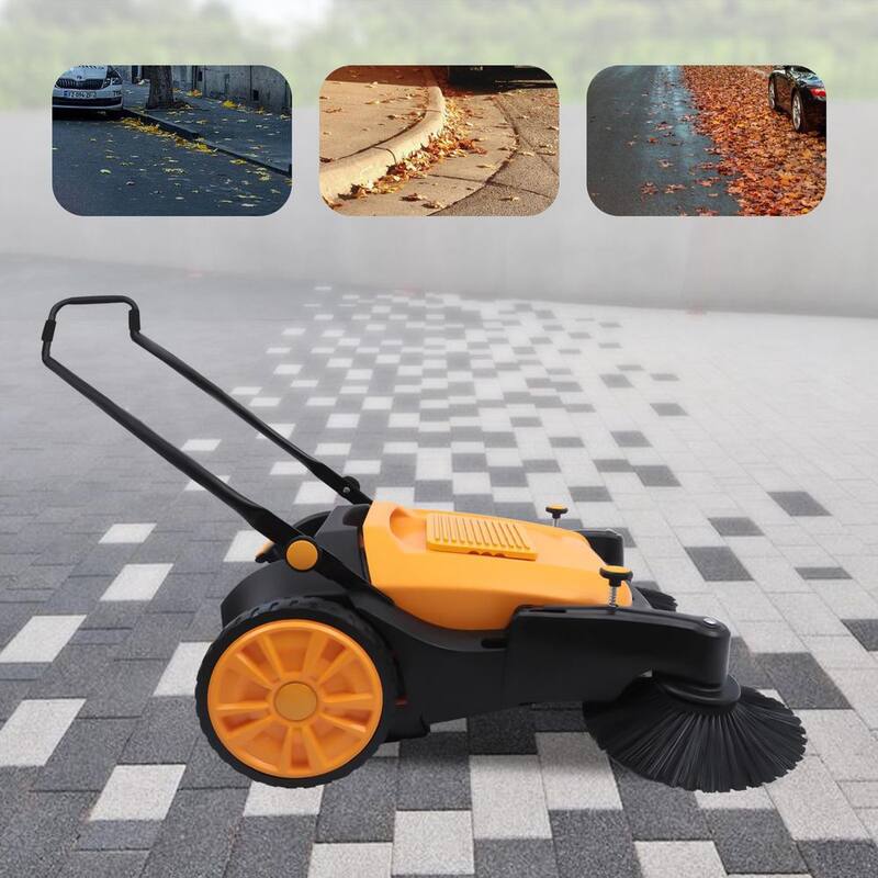 YIYIBYUS 31 in. Outdoor Hand Push Floor Sweeper Pavement Street Sweeping Cleaning Tool - BI-MLHLJ-2920