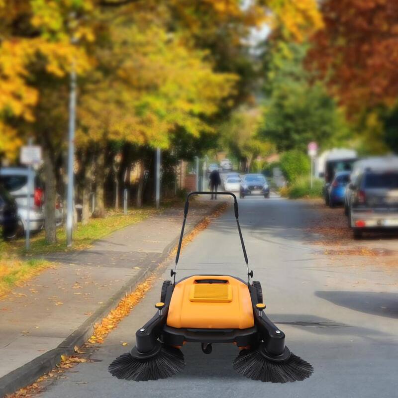 YIYIBYUS 31 in. Outdoor Hand Push Floor Sweeper Pavement Street Sweeping Cleaning Tool - BI-MLHLJ-2920