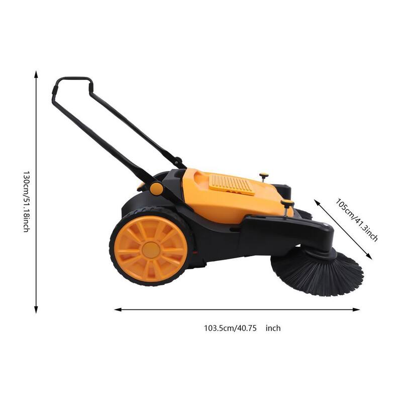 YIYIBYUS 31 in. Outdoor Hand Push Floor Sweeper Pavement Street Sweeping Cleaning Tool - BI-MLHLJ-2920