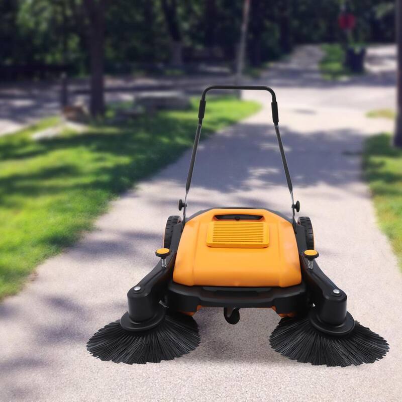 YIYIBYUS 31 in. Outdoor Hand Push Floor Sweeper Pavement Street Sweeping Cleaning Tool - BI-MLHLJ-2920