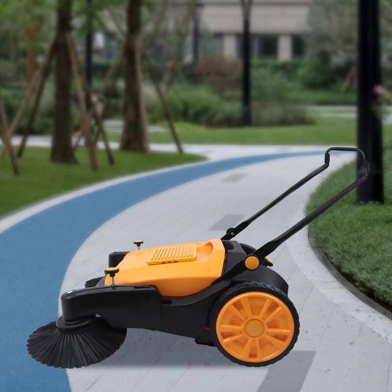 YIYIBYUS 31 in. Outdoor Hand Push Floor Sweeper Pavement Street Sweeping Cleaning Tool - BI-MLHLJ-2920