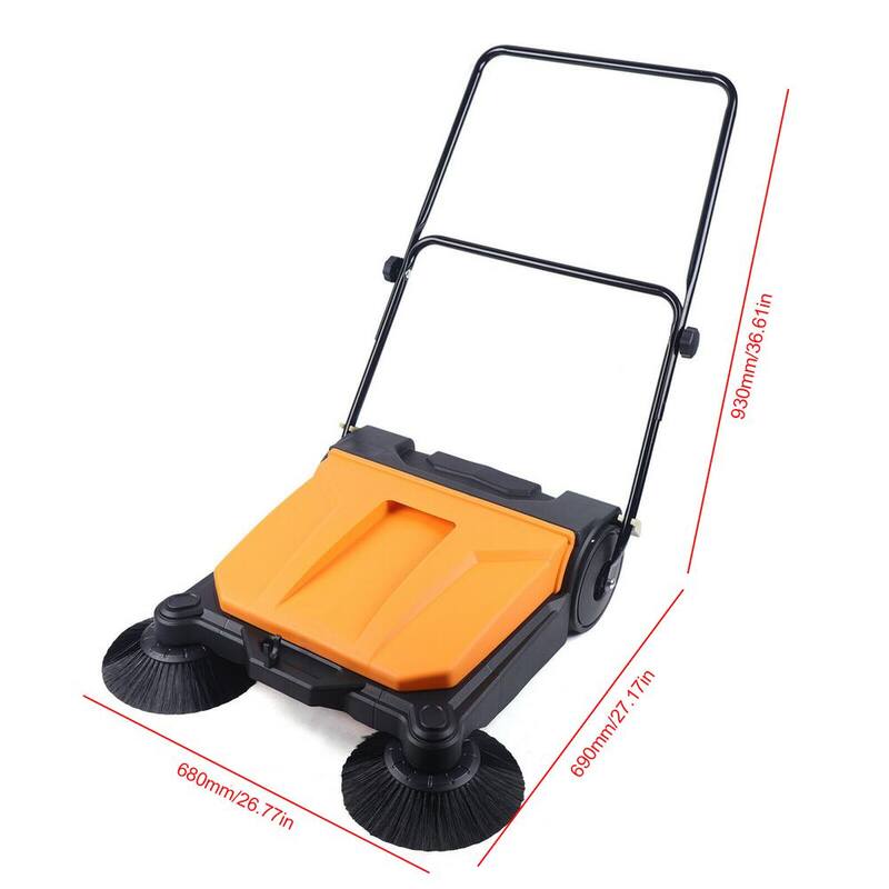 YIYIBYUS 26 in. Handheld Sweeper Foldable Manual Push Floor Sweeper - BI-MLCR-2429