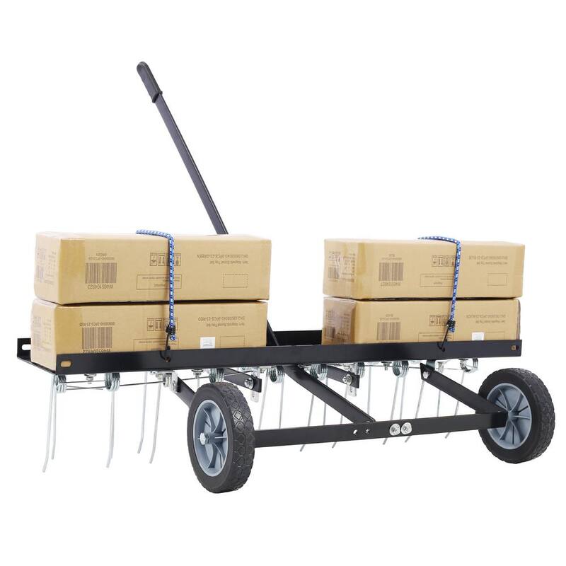 Tidoin 40 in. 20 cu. ft. Tow Behind Lawn Sweeper Riding Lawn Mower Attachments for Outdoor Yard Tools Lawn Care - GH-YDW4-7208