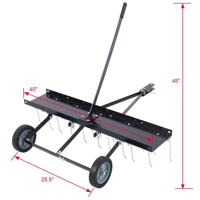 Tidoin 40 in. 20 cu. ft. Tow Behind Lawn Sweeper Riding Lawn Mower Attachments for Outdoor Yard Tools Lawn Care - GH-YDW4-7208