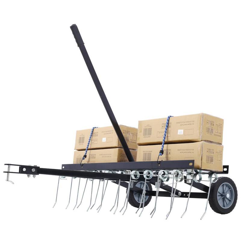 Tidoin 40 in. 20 cu. ft. Tow Behind Lawn Sweeper Riding Lawn Mower Attachments for Outdoor Yard Tools Lawn Care - GH-YDW4-7208