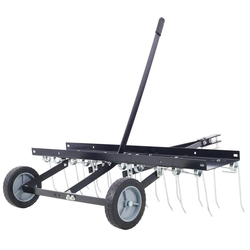Tidoin 40 in. 20 cu. ft. Tow Behind Lawn Sweeper Riding Lawn Mower Attachments for Outdoor Yard Tools Lawn Care - GH-YDW4-7208