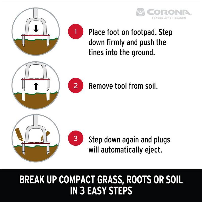 Corona MAX YardBREATHER Aerator with Auto-Eject 3.5 in. Soil Plugs - LG13605
