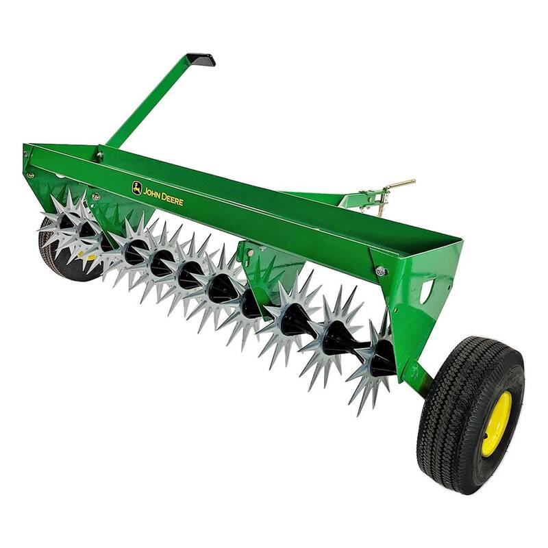 John Deere 40 in. Tow-Behind Spike Aerator with Transport Wheels and Weight Tray - SAT-400JD