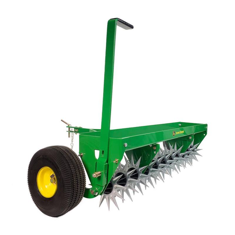 John Deere 40 in. Tow-Behind Spike Aerator with Transport Wheels and Weight Tray - SAT-400JD