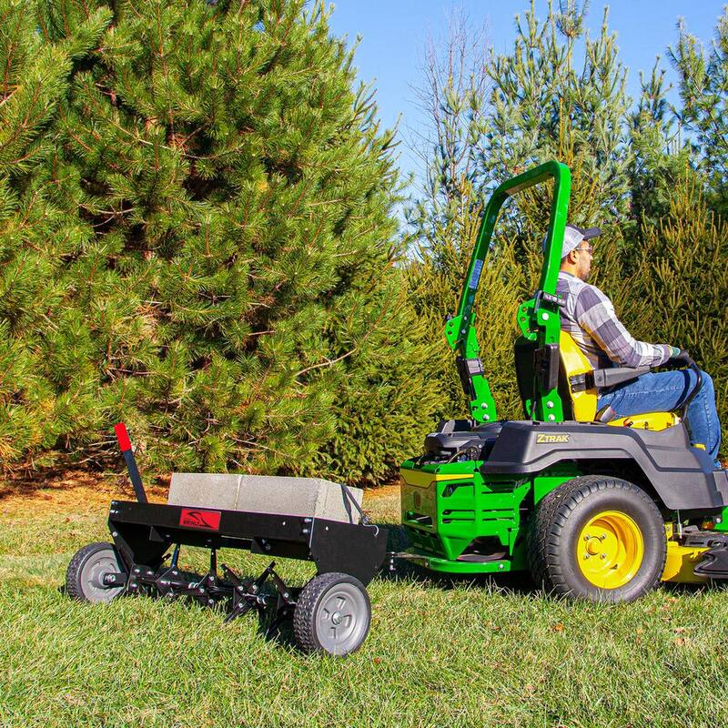 Brinly-Hardy 42 in. Tow Behind Plug Aerator with Easy-Storage Foldable Handle and Weight Tray - PA-42BH