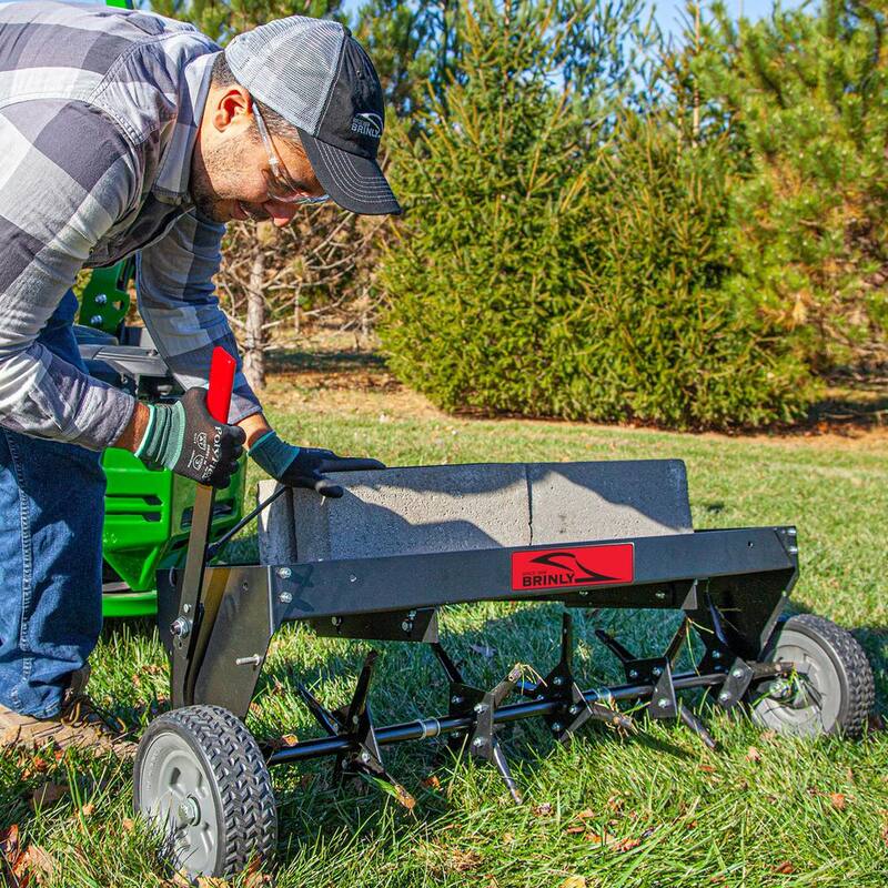Brinly-Hardy 42 in. Tow Behind Plug Aerator with Easy-Storage Foldable Handle and Weight Tray - PA-42BH