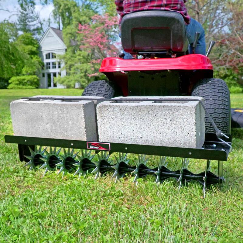 Brinly-Hardy 40 in. Tow-Behind Spike Aerator with with 3D Steel Tines for Lawn Tractors and Zero-Turn Mowers - SA2-40BH2-G