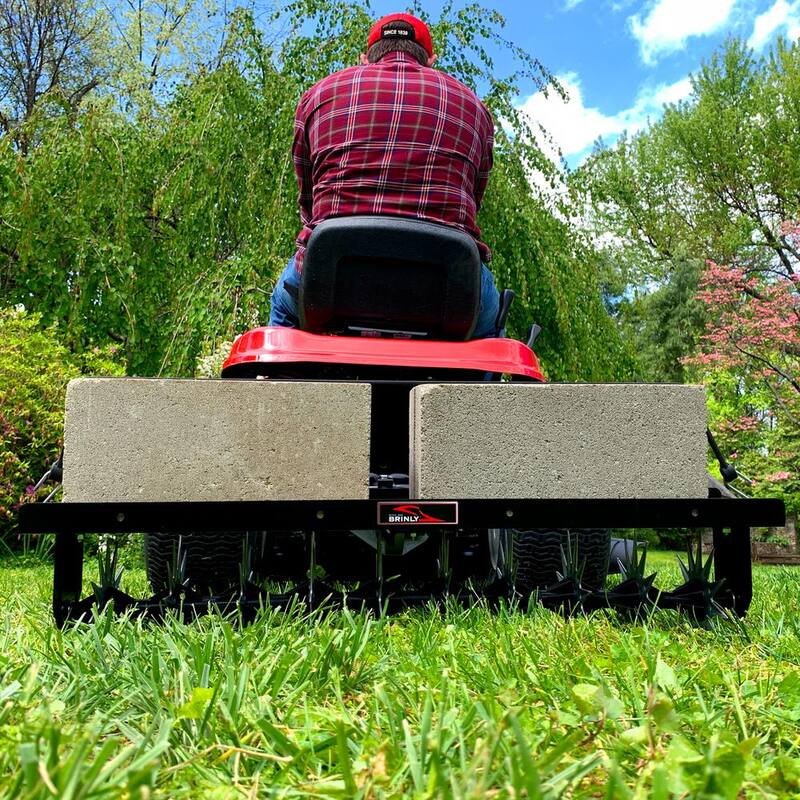 Brinly-Hardy 40 in. Tow-Behind Spike Aerator with with 3D Steel Tines for Lawn Tractors and Zero-Turn Mowers - SA2-40BH2-G