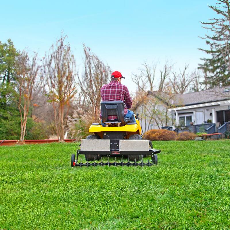 Brinly-Hardy 40 in. Pull-Behind Spike Aerator with Transport Wheels for Lawn Tractors and Zero-Turn Mowers - SAT2-40BH-G
