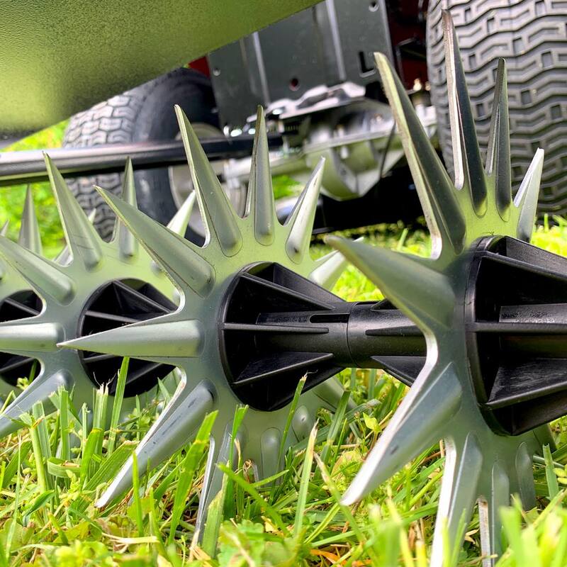 Brinly-Hardy 40 in. Pull-Behind Spike Aerator with Transport Wheels for Lawn Tractors and Zero-Turn Mowers - SAT2-40BH-G