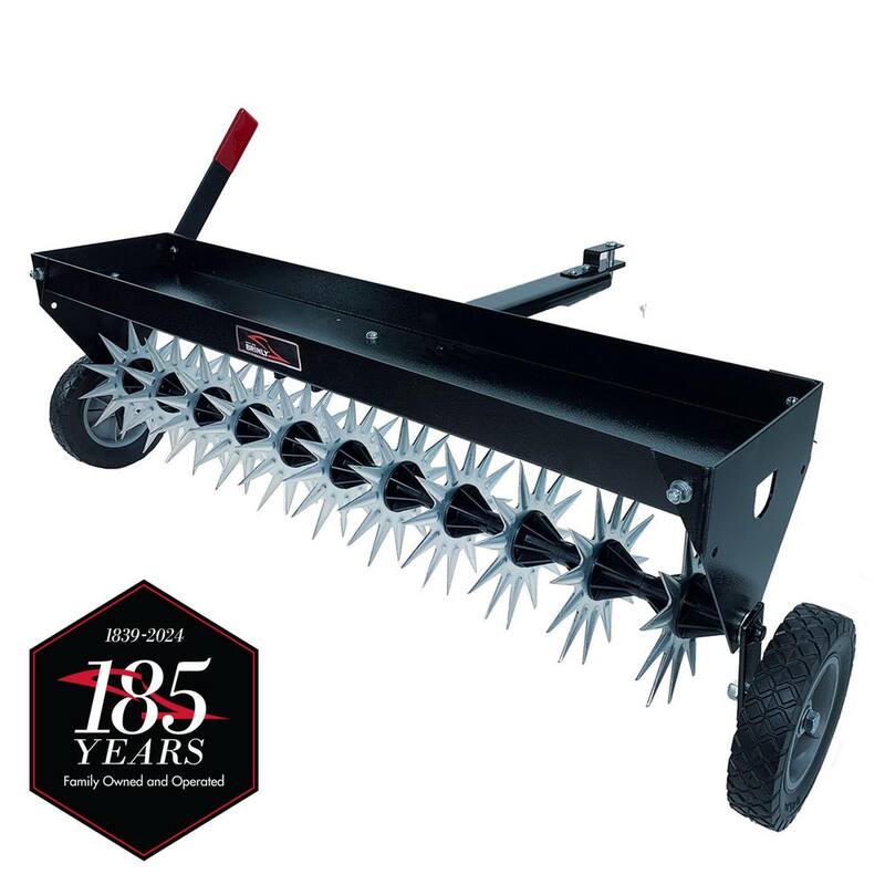 Brinly-Hardy 40 in. Pull-Behind Spike Aerator with Transport Wheels for Lawn Tractors and Zero-Turn Mowers - SAT2-40BH-G