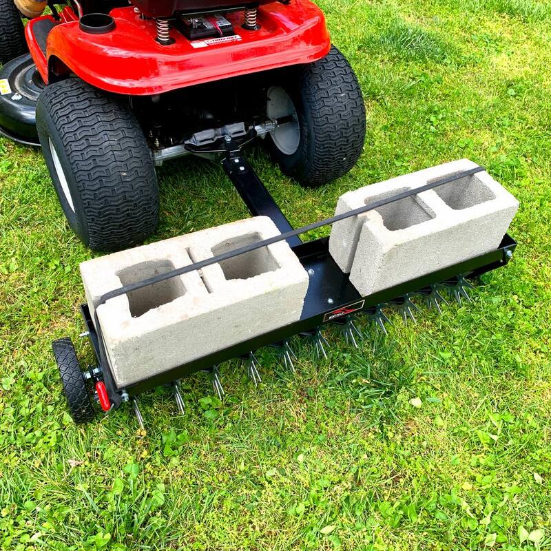 Brinly-Hardy 40 in. Pull-Behind Spike Aerator with Transport Wheels for Lawn Tractors and Zero-Turn Mowers - SAT2-40BH-G