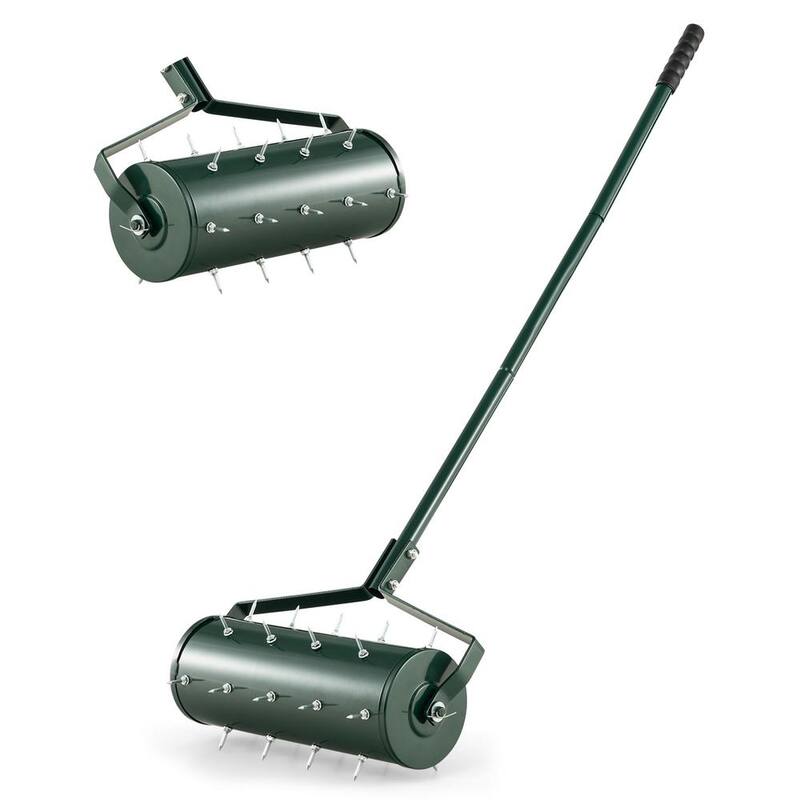 ANGELES HOME 18 in. Manual Lawn Aerator with Detachable Handle and Tine Spikes - 41GT8CK29GN
