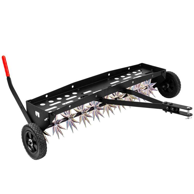 Unbranded 40 in. Tow Behind Spike Aerator with Galvanized Steel Tines, Outdoor Durable Lawn Aerator Soil Penetrator Spikes Tractor - LTA-003A-HD