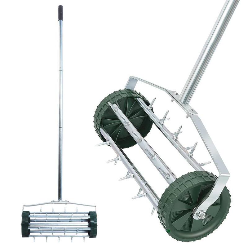 ATENGNES 18 in. Heavy-Duty Rolling Lawn Aerator Garden Tool - YD240146