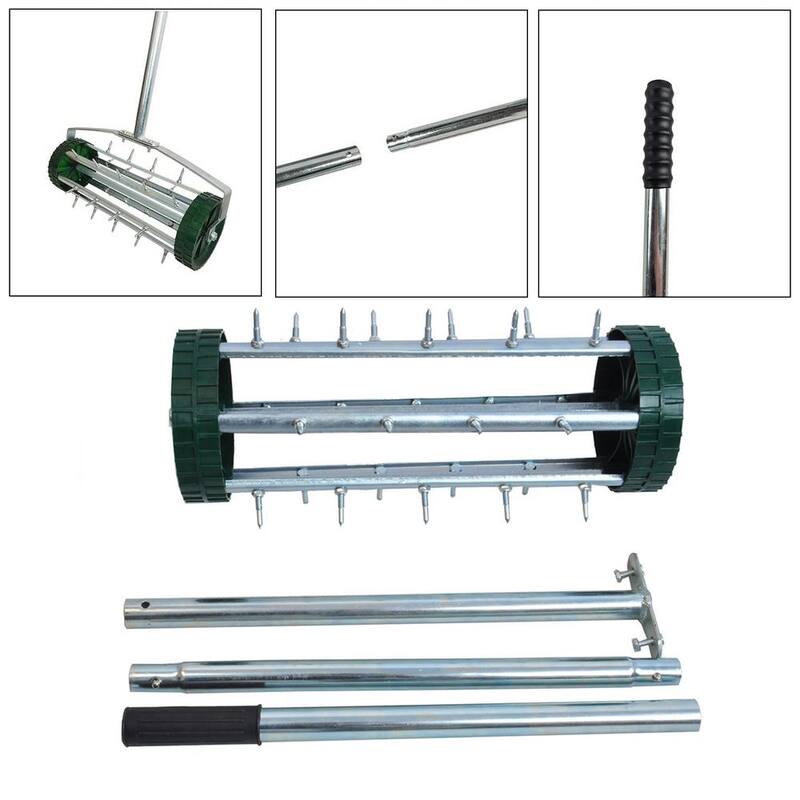 ATENGNES 18 in. Heavy-Duty Rolling Lawn Aerator Garden Tool - YD240146