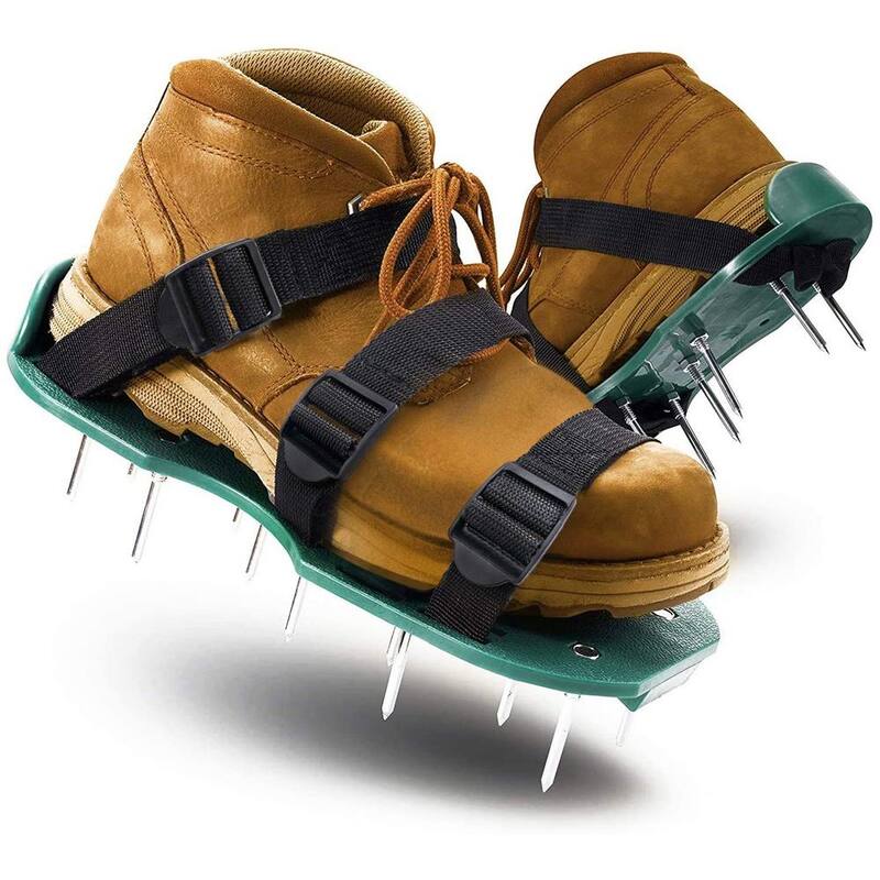 ATENGNES 3 Buckle Lawn Aerator Shoes with Adjustable Straps Pre-Assembled Grass Aerator Tools For Yard Lawn - YD240145