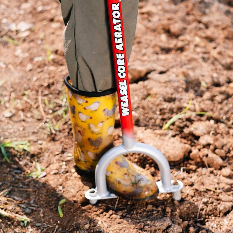 Garden Weasel 40 in. Weasel 2-Tine Core Aerator with Self-Ejecting Plugs - 91818-H