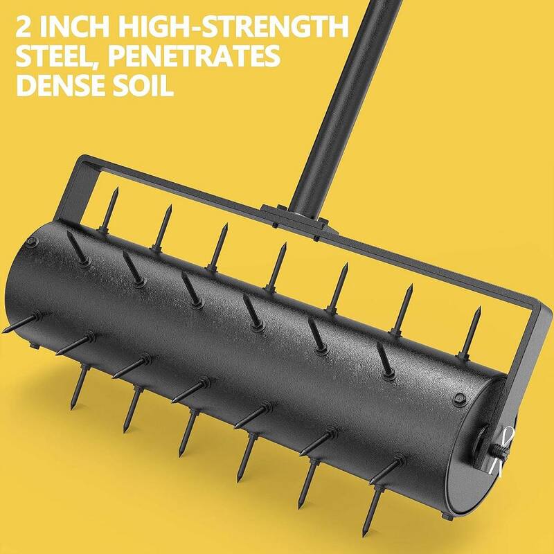 ITOPFOX Heavy-Duty 17 in. 1-Tine Manual Rolling Aerator - HDPH003OT080