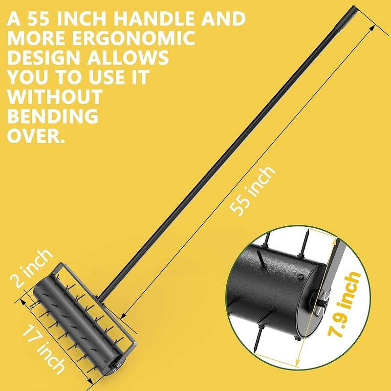 ITOPFOX Heavy-Duty 17 in. 1-Tine Manual Rolling Aerator - HDPH003OT080