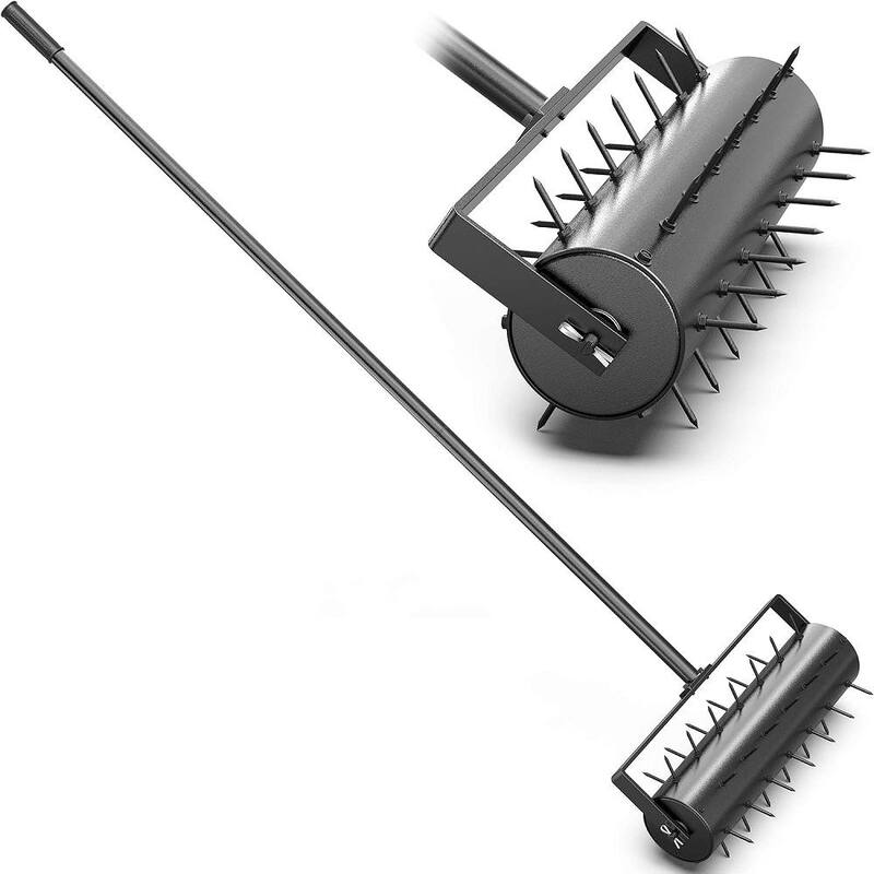 ITOPFOX Heavy-Duty 17 in. 1-Tine Manual Rolling Aerator - HDPH003OT080