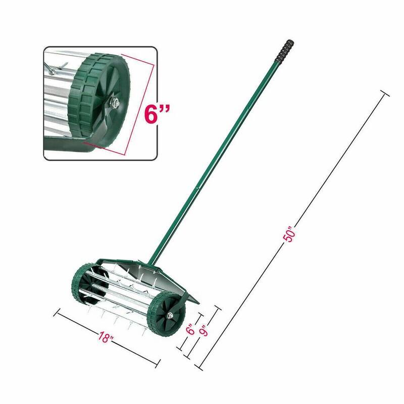 ANGELES HOME 18 in. Rolling Lawn Aerator with Fender for Garden - M34-8GT25