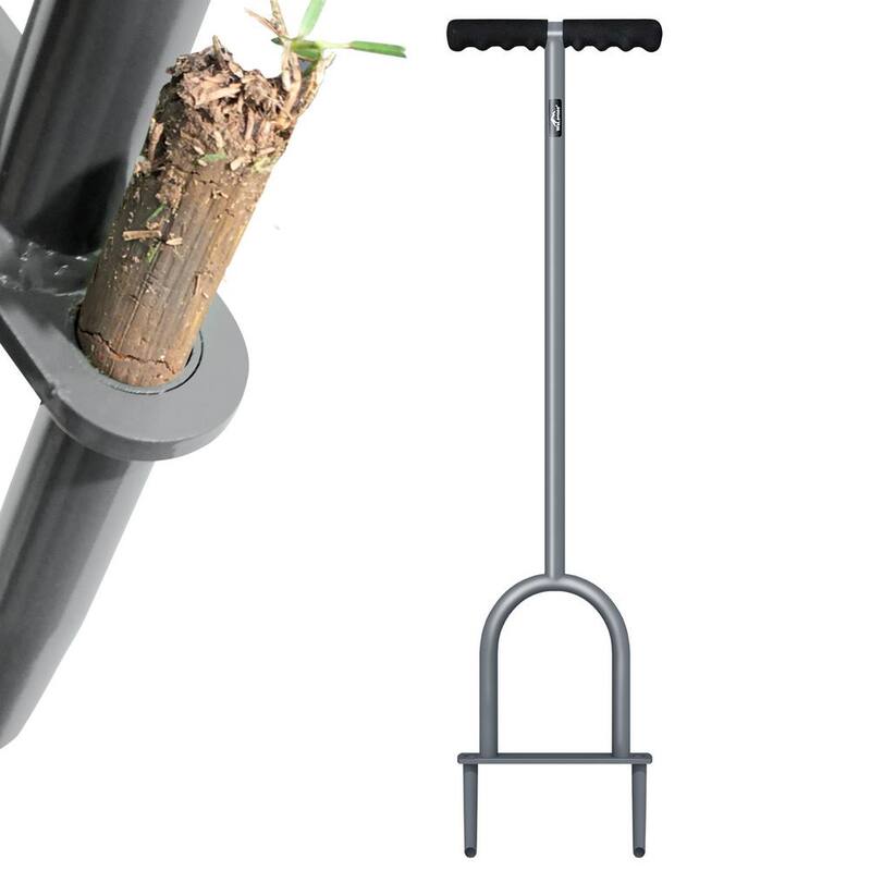 WaLensee 2-Tines Lawn Coring Aerator Core Aerating Tool Garden Tool - GT-LCA001-B-D28