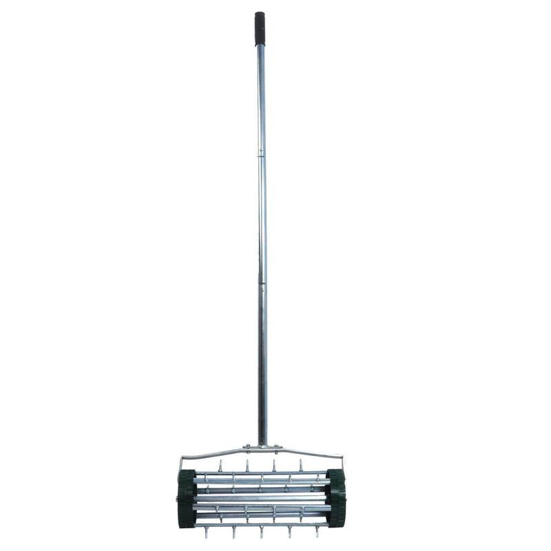 ITOPFOX 1.4 in. Rolling Spike Varius Tine Aerator Garden Yard Rotary Push with 3-Piece Long Steel Handle - H2SA05-2OT035