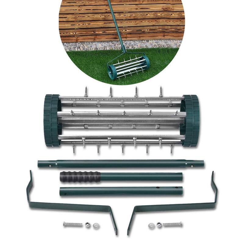 ANGELES HOME 18 in. Garden Heavy-Duty Rotary Push Tine for Soil Aeration - GT8CK-8029