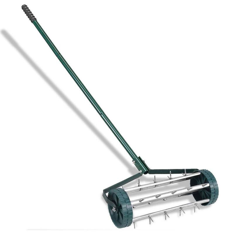 WELLFOR 18 in. Garden Rolling Lawn Aerator - GT-HGY-2980