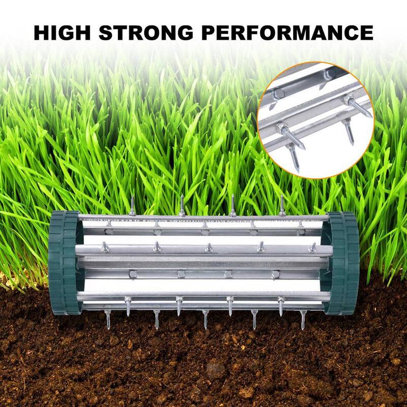 WELLFOR 18 in. Garden Rolling Lawn Aerator - GT-HGY-2980