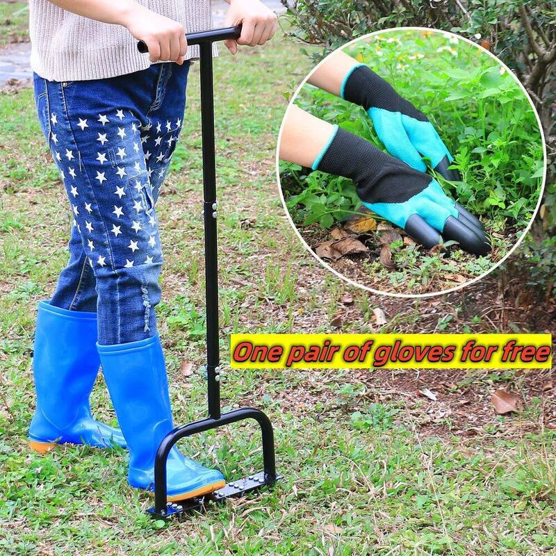 ITOPFOX 15-TIne Grass Aeration Manual Metal Spike For Yard And Garden Compacted Soil Aerator Tool in Black - H2SA05-2OT028