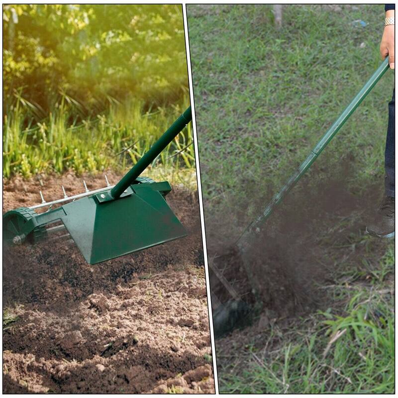 WELLFOR 18 in. Garden Rolling Lawn Aerator with Fender - GT-HGY-3425