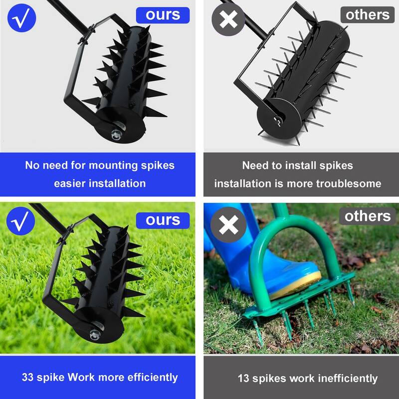 WELLFOR 17 in. Spikes Lawn Aerator - GIGP206892