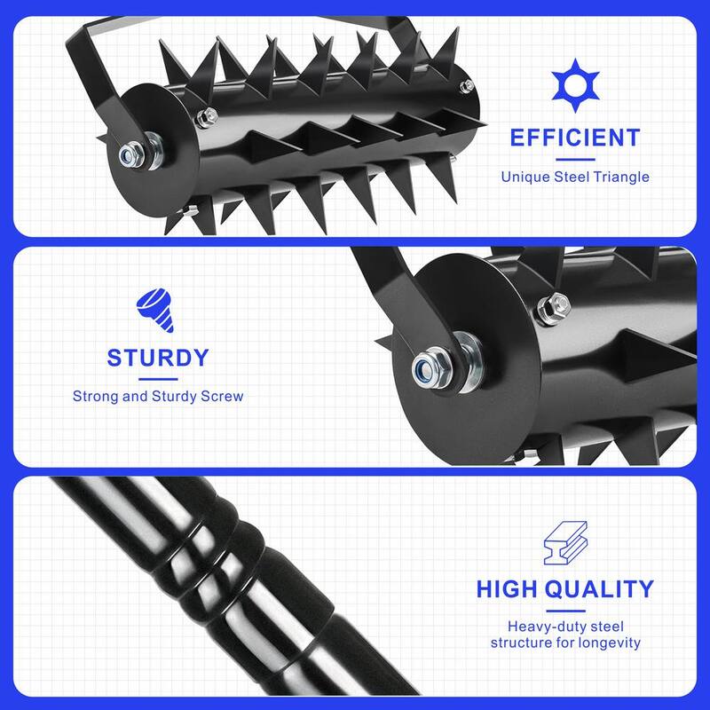 WELLFOR 17 in. Spikes Lawn Aerator - GIGP206892