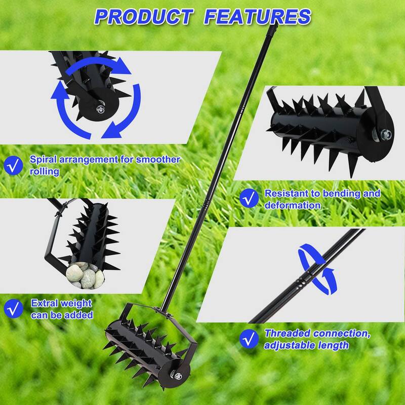 WELLFOR 17 in. Spikes Lawn Aerator - GIGP206892
